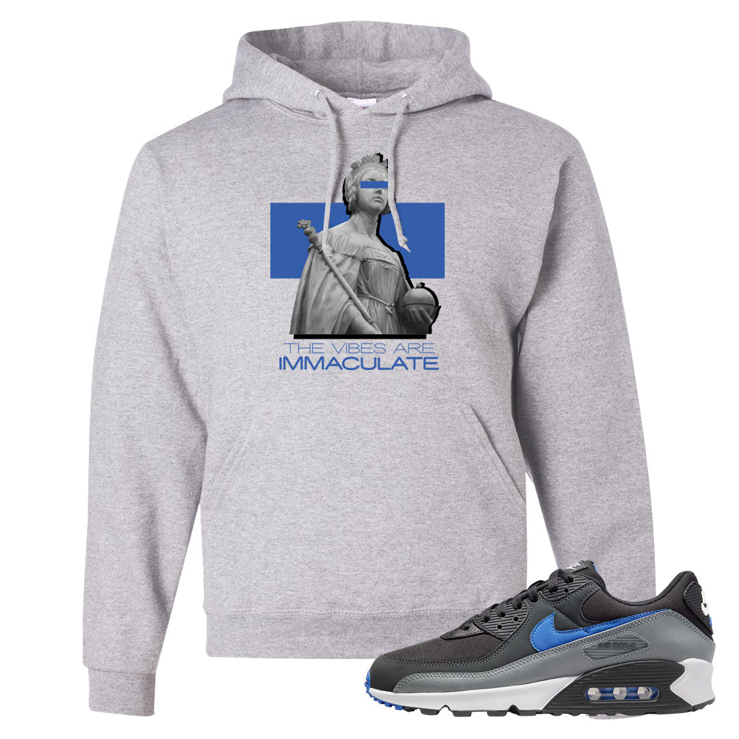Grey Black Blue 90s Hoodie | The Vibes Are Immaculate, Ash