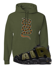 Guard Dog More Uptempos Hoodie | Coiled Snake, Military Green