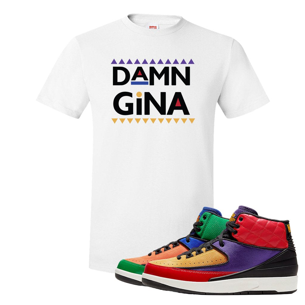 WMNS Multicolor Sneaker White T Shirt | Tees to match Nike 2 WMNS Multicolor Shoes | Damn Gina