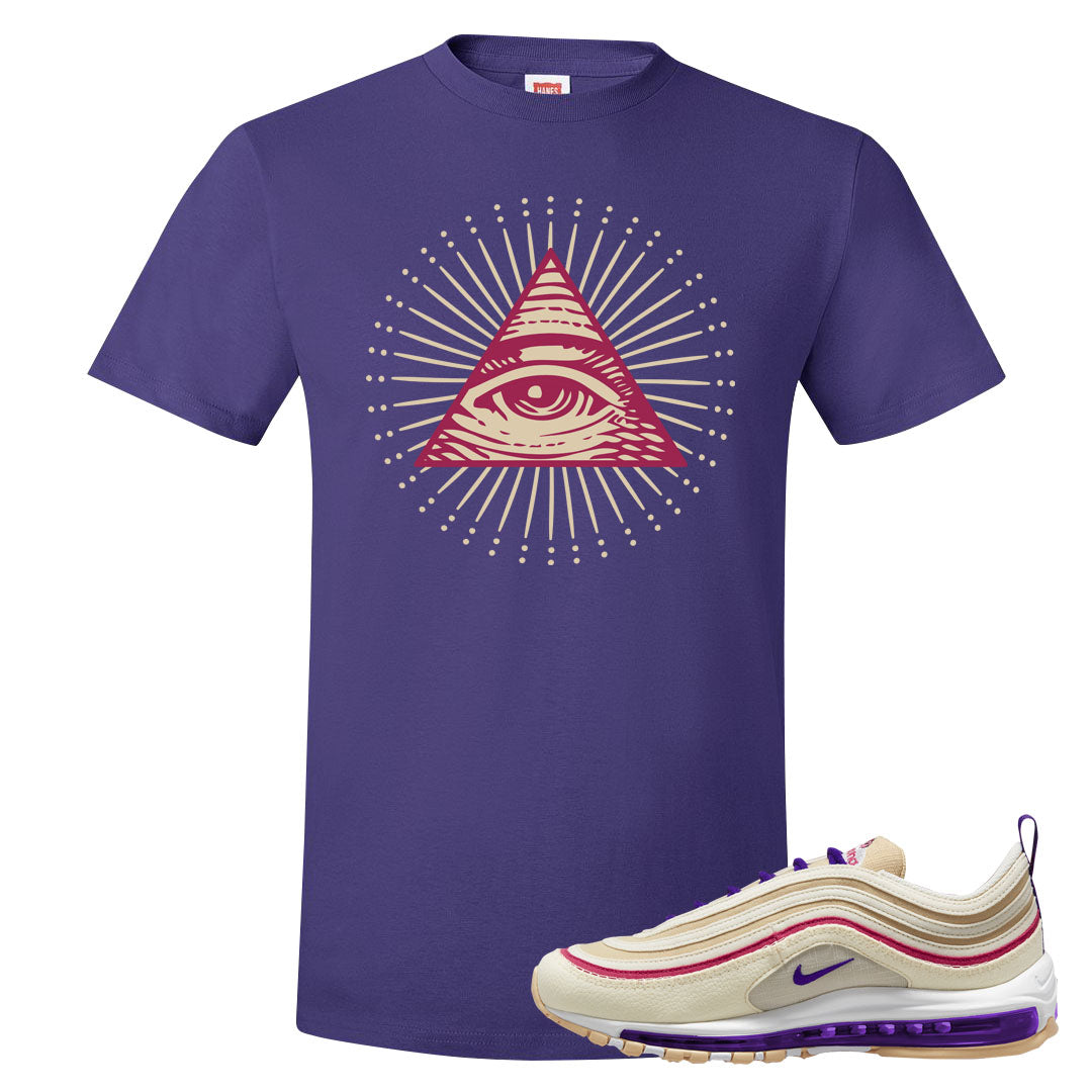 Sprung Sail 97s T Shirt | All Seeing Eye, Purple