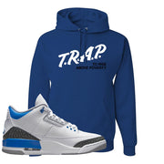 Racer Blue 3s Hoodie | Trap To Rise Above Poverty, Royal