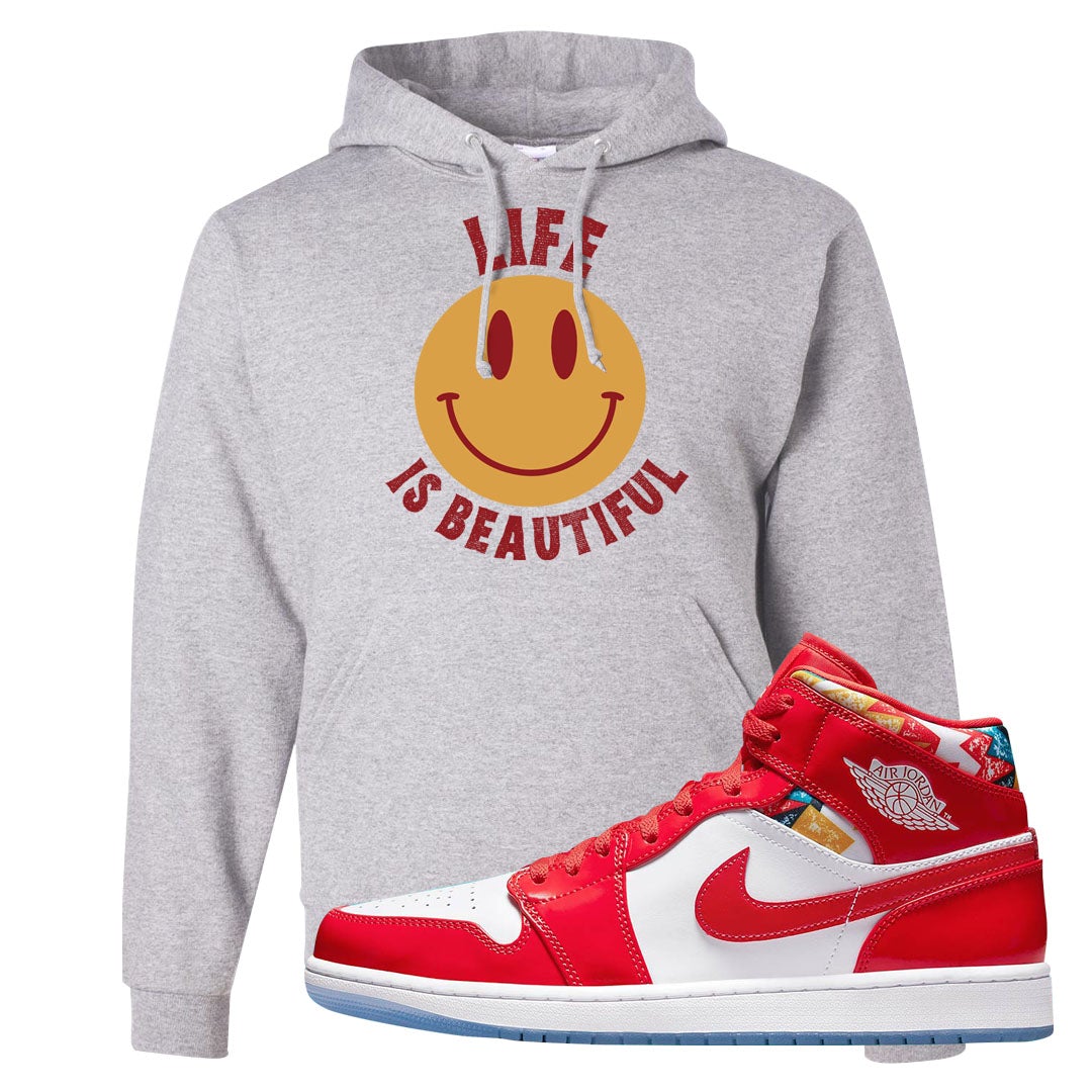 Barcelona Sweater Mid 1s Hoodie | Smile Life Is Beautiful, Ash