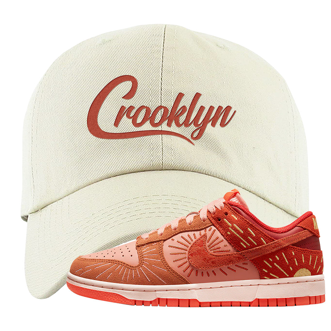 Solstice Low Dunks Dad Hat | Crooklyn, White