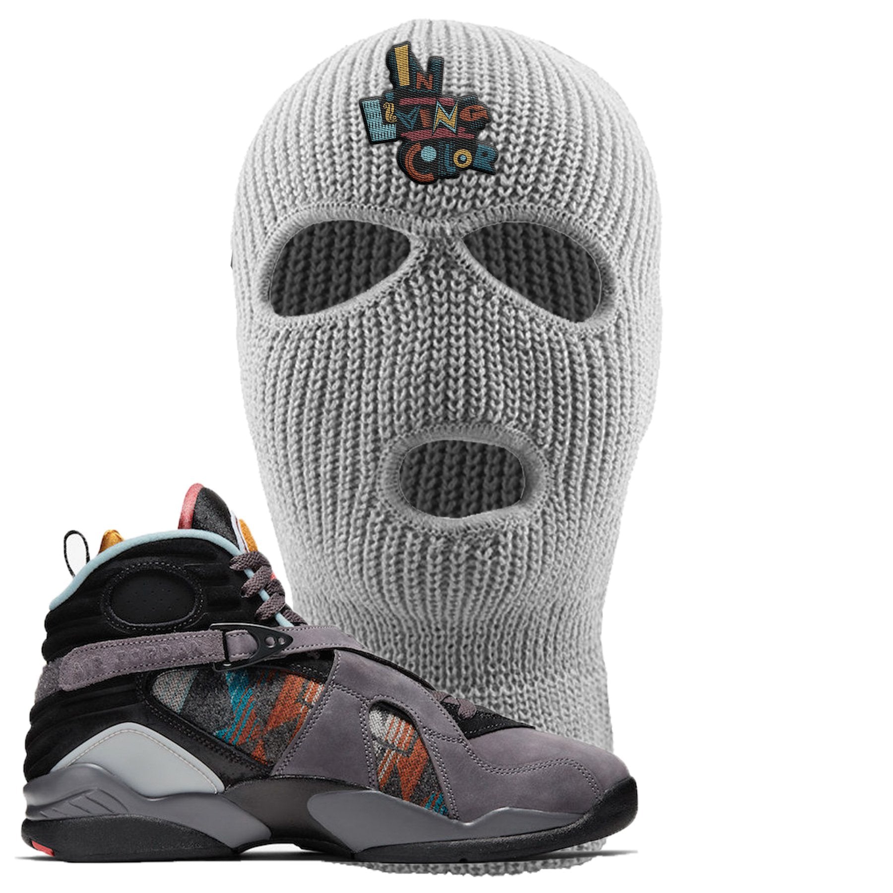 Jordan 8 N7 Pendleton In Living Color Light Gray Sneaker Hook Up Ski Mask