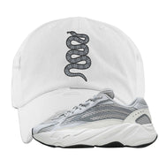 Static v2 700s Distressed Dad Hat | Coiled Snake, White