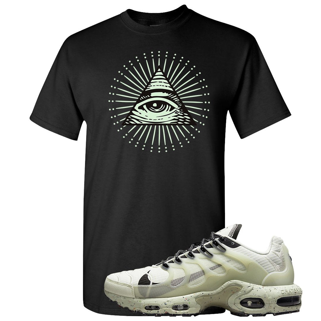 Terrascape Light Bone Pluses T Shirt | All Seeing Eye, Black