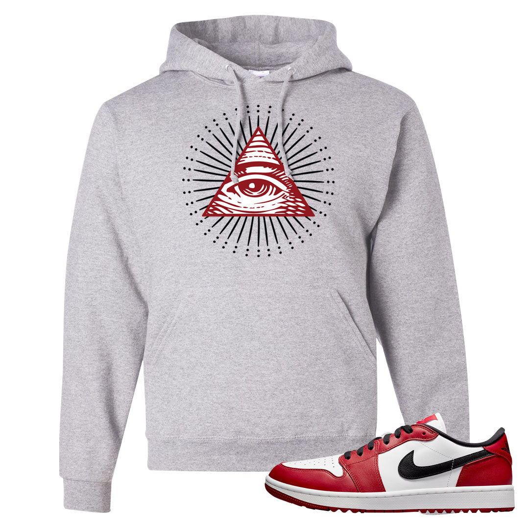 Chicago Golf Low 1s Hoodie | All Seeing Eye, Ash