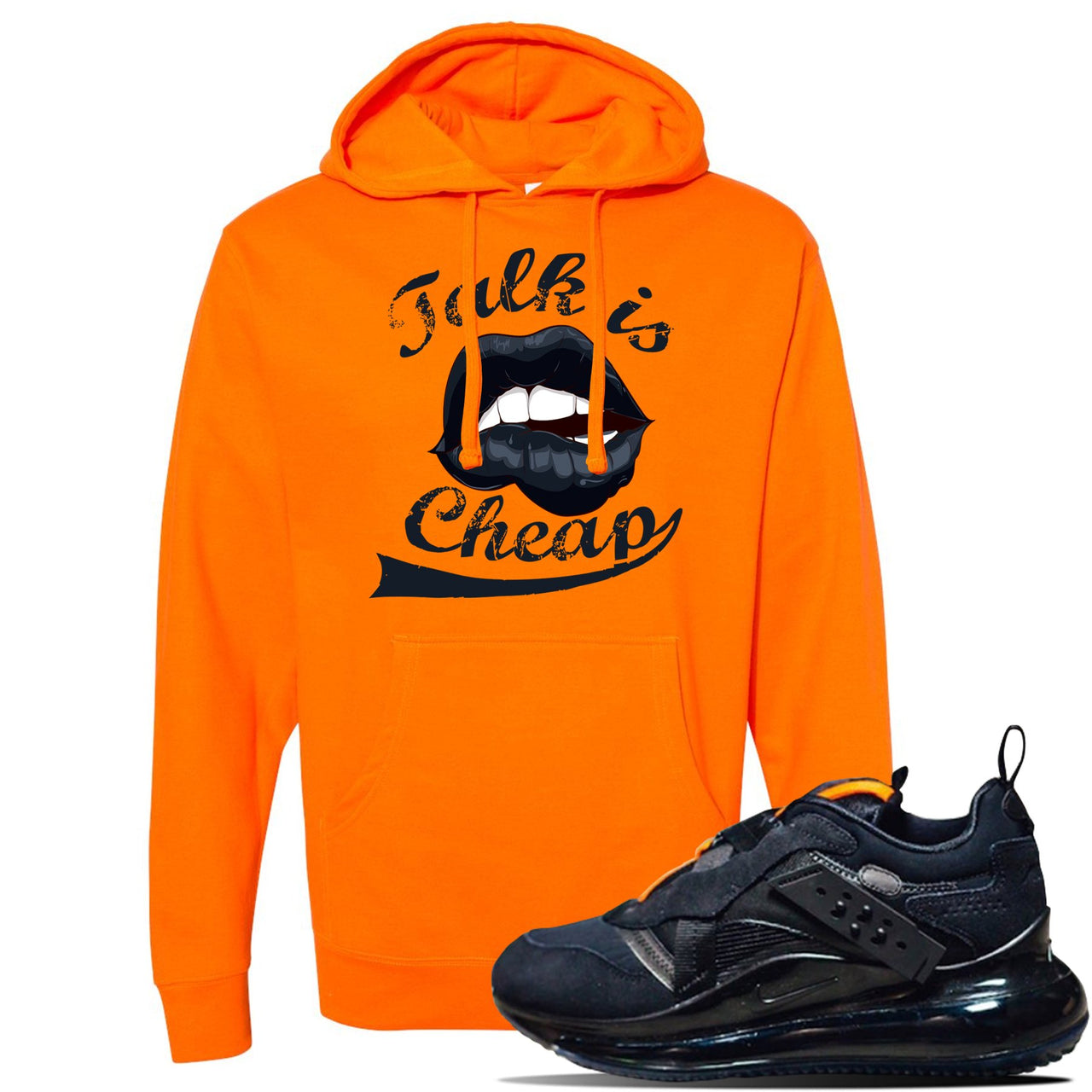 Air Max 720 OBJ Slip Sneaker Safety Orange Pullover Hoodie | Hoodie to match Nike Air Max 720 OBJ Slip Shoes | Talk Is Cheap