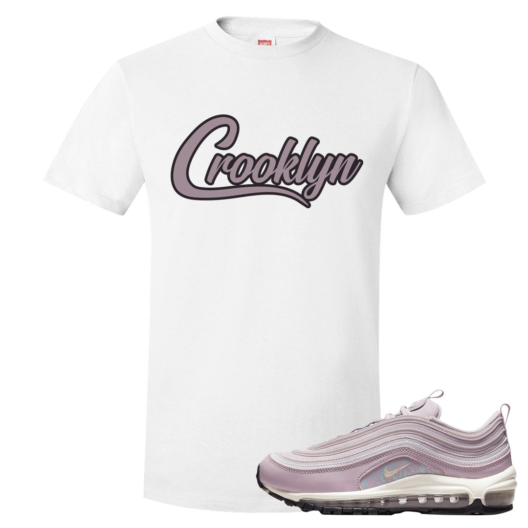 Plum Fog 97s T Shirt | Crooklyn, White