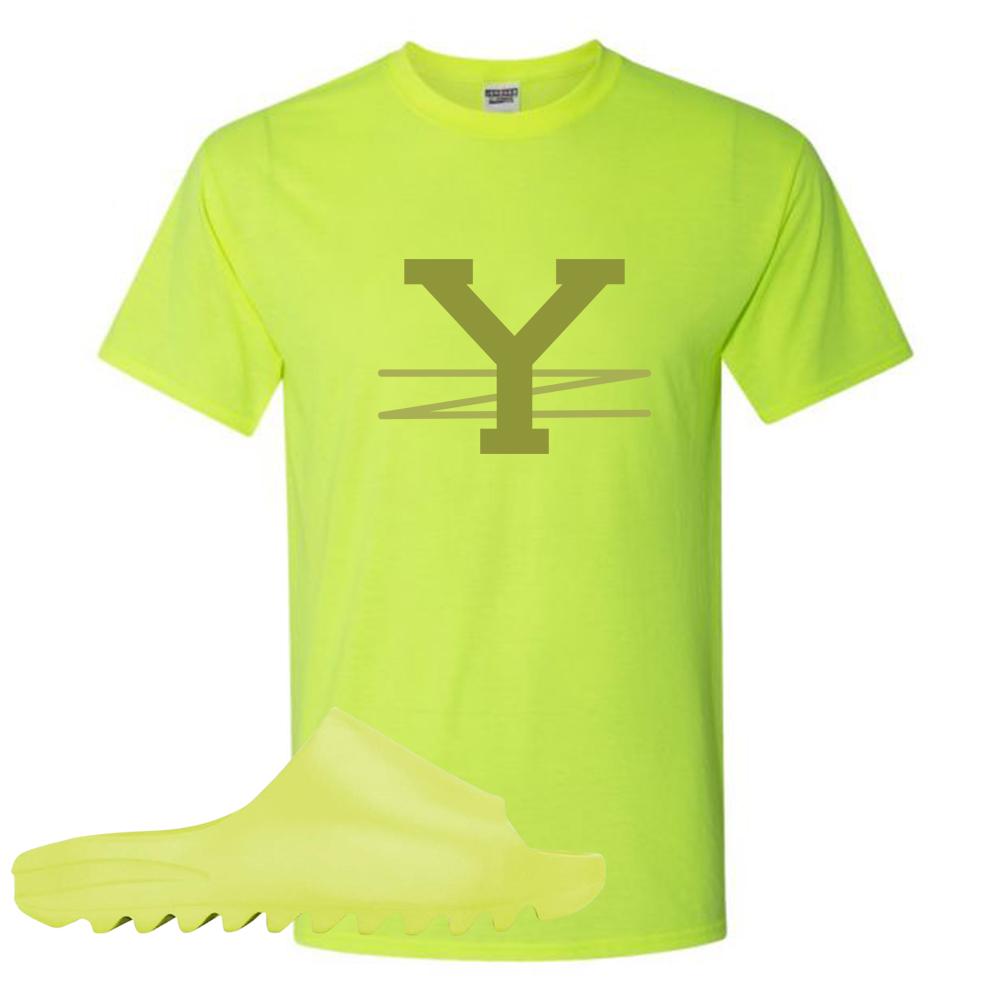 Glow Green Slides T Shirt | YZ, Safety Yellow