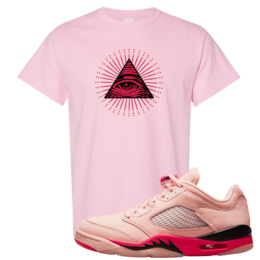 Arctic Pink Low 5s T Shirt | All Seeing Eye, Light Pink