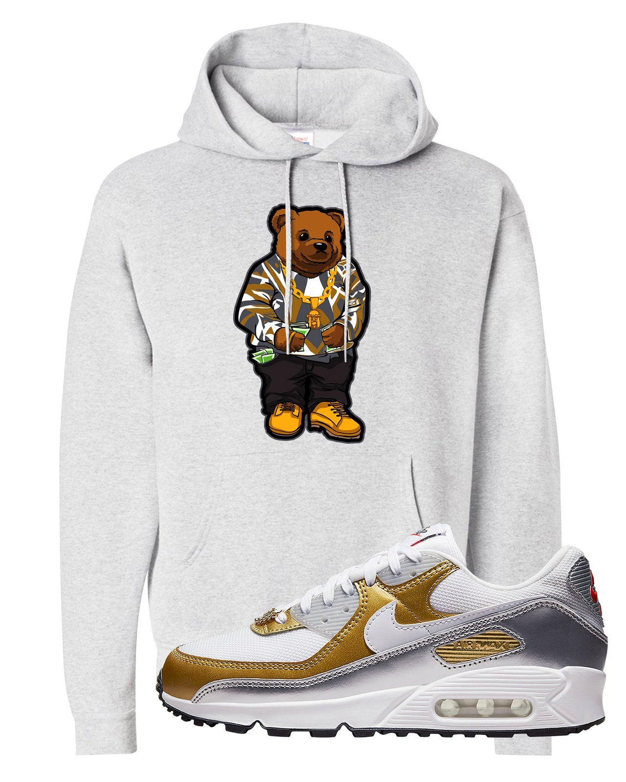 Gold Silver 90s Hoodie | Sweater Bear, Ash
