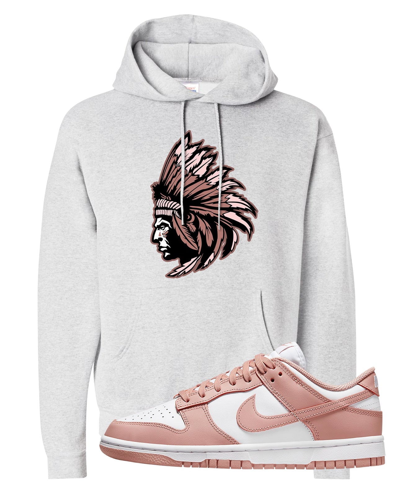 Rose Whisper Low Dunks Hoodie | Indian Chief, Ash