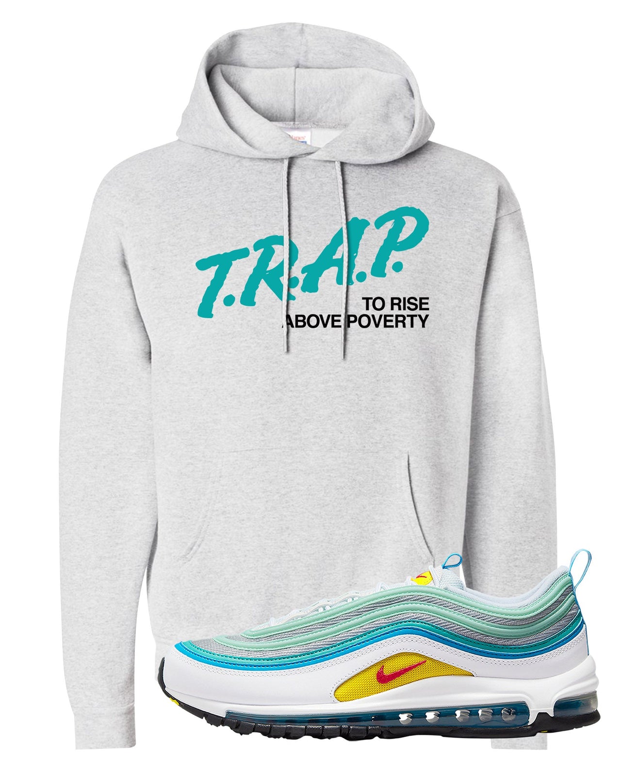 Spring Floral 97s Hoodie | Trap To Rise Above Poverty, Ash