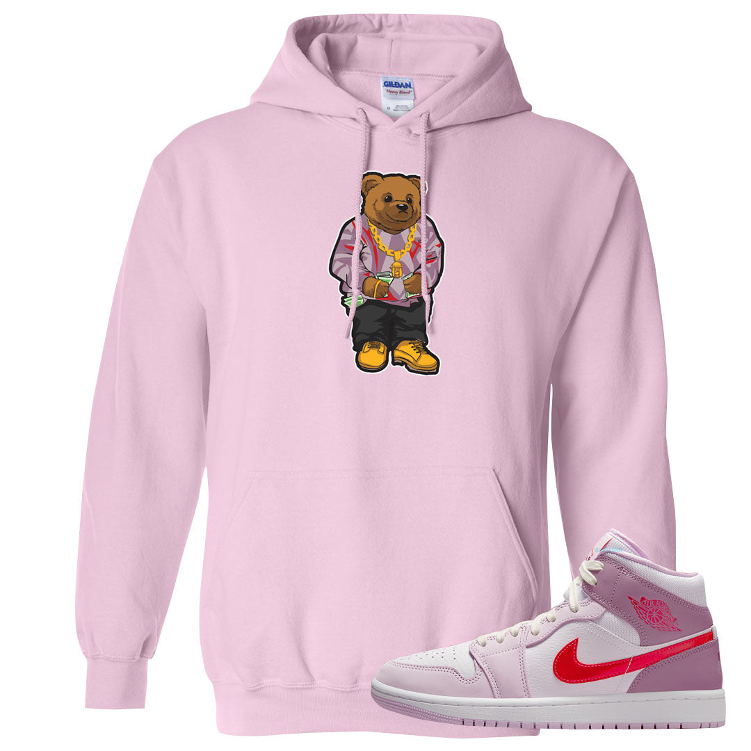 Valentine's Day Mid 1s Hoodie | Sweater Bear, Light Pink