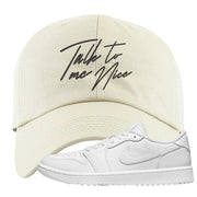 Triple White Golf Low 1s Dad Hat | Talk To Me Nice, White