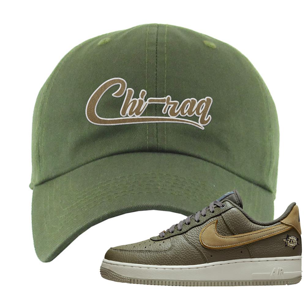 Tortoise Low AF1s Dad Hat | Chiraq, Olive