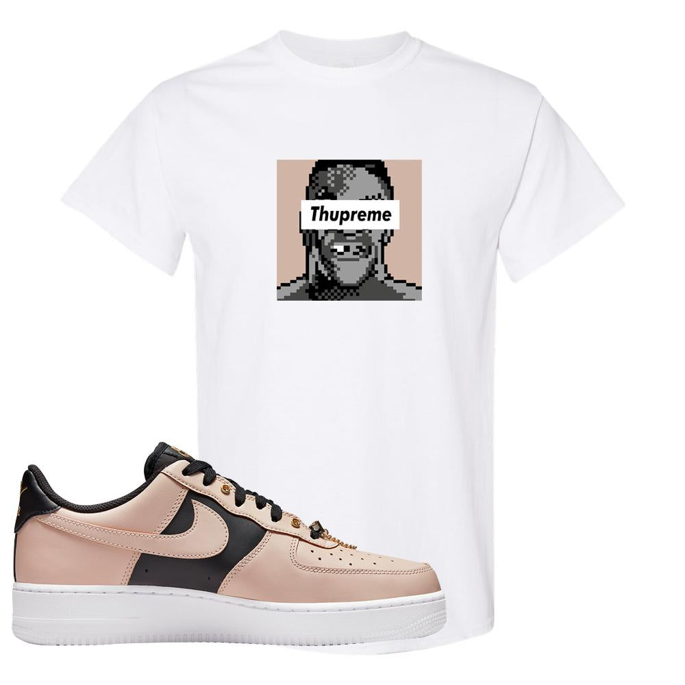 Air Force 1 Low Bling Tan Leather T Shirt | Thupreme, White