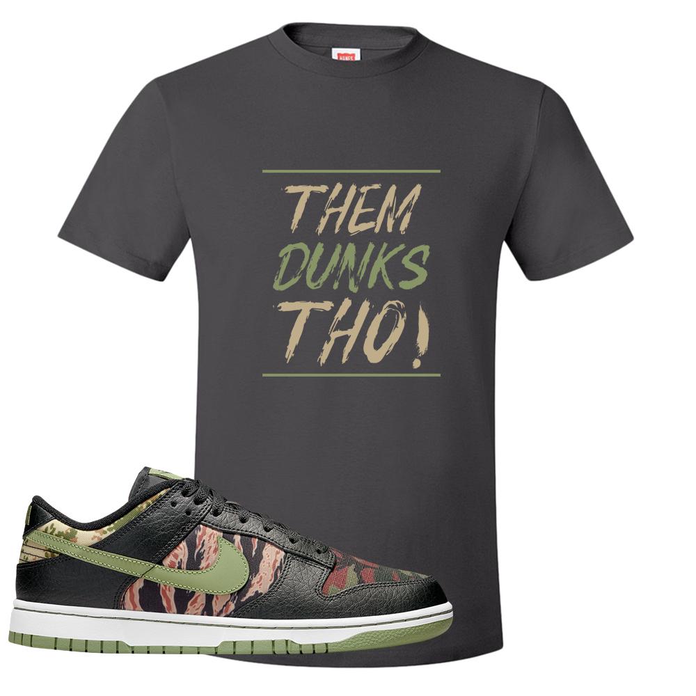 Multi Camo Low Dunks T Shirt | Them Dunks Tho, Smoke Grey