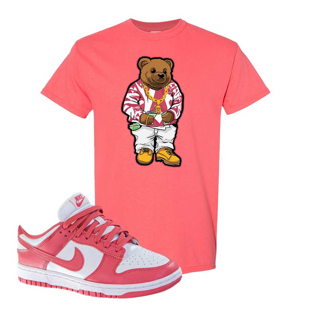 Archeo Pink Low Dunks T Shirt | Sweater Bear, Coral Silk