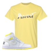 Air Jordan 1 First Class Flight Street Fight Perfect Yellow Sneaker Matching T-Shirt