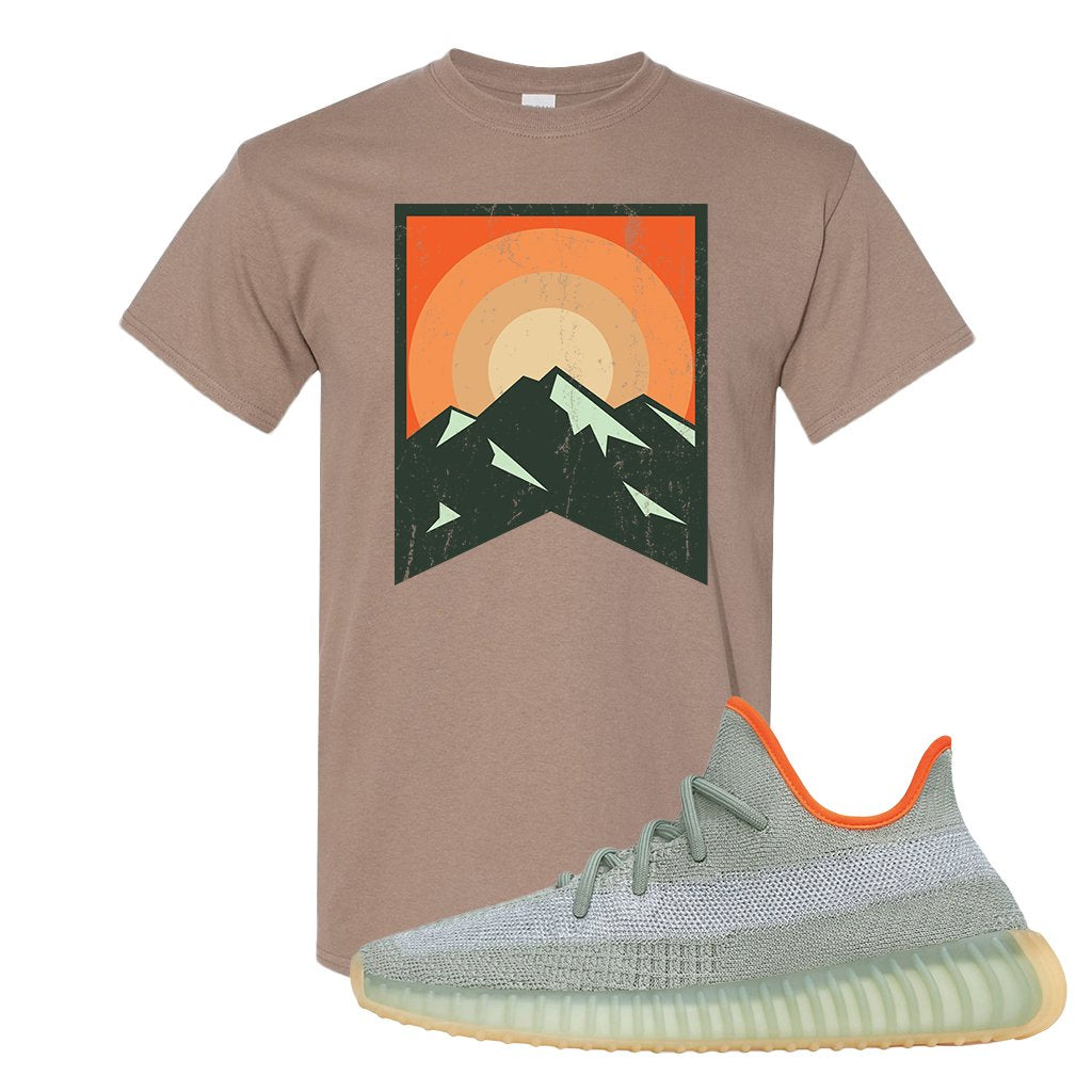 Yeezy 350 V2 Desert Sage Sneaker T Shirt |Yellow Stone Park | Brown Savanna