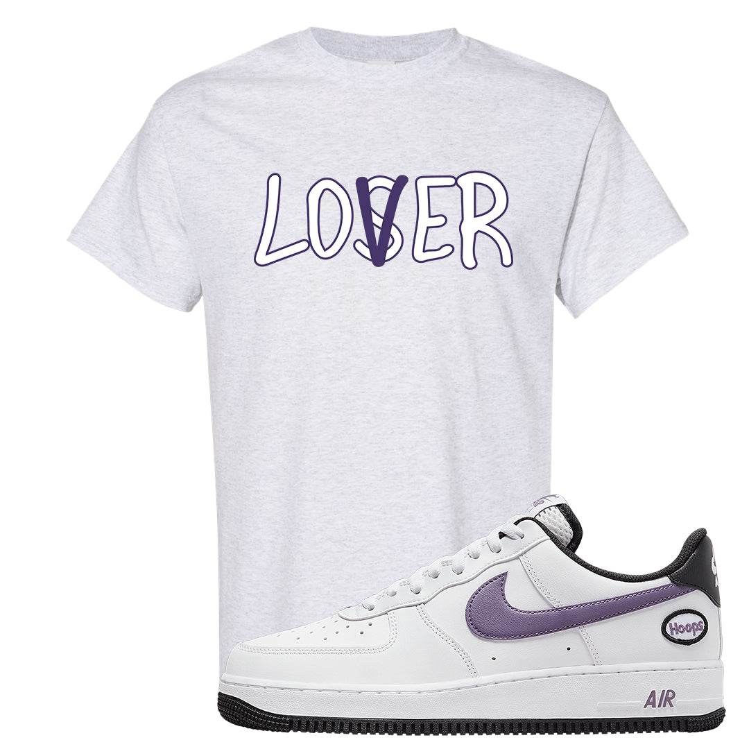 Canyon Purple Hoop AF1s T Shirt | Lover, Ash