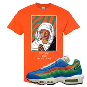 Light Blue Green AMRC 95s T Shirt | God Told Me, Orange