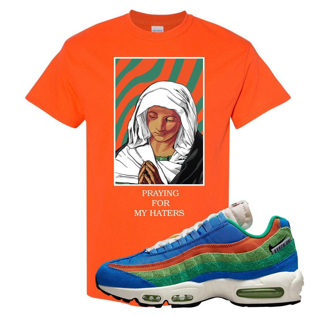 Light Blue Green AMRC 95s T Shirt | God Told Me, Orange