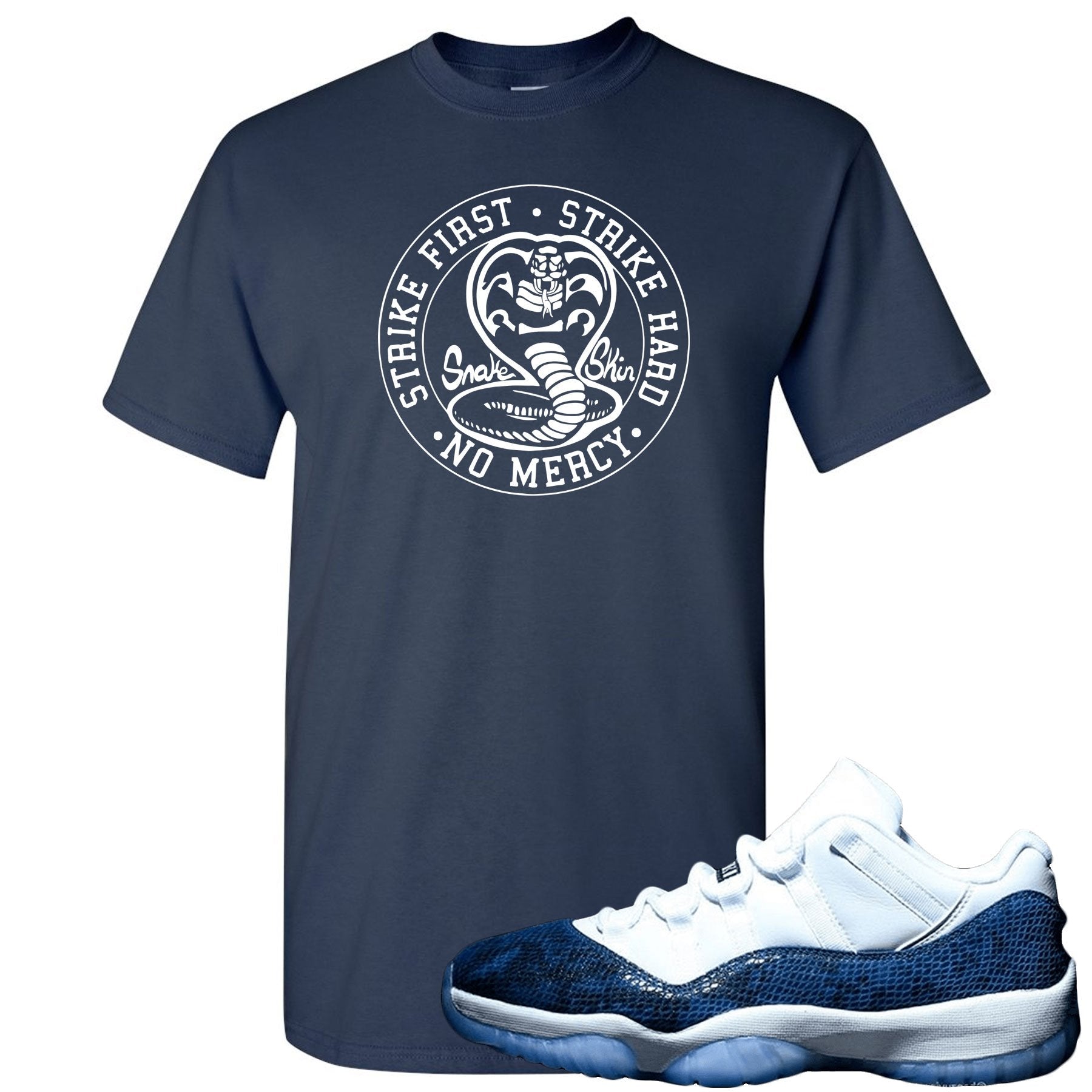 Snakeskin Low Blue 11s T Shirt | Cobra Snake, Navy Blue