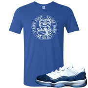 Snakeskin Low Blue 11s T Shirt | Cobra Snake, Heather Royal Blue
