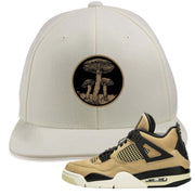 Jordan 4 WMNS Mushroom Sneaker Matching White Mushroom Logo Snapback Hat