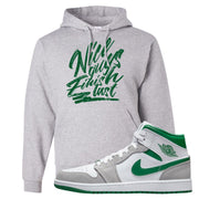 Light Smoke Pine Green Mid 1s Hoodie | Nice Guys Finish Last, Ash