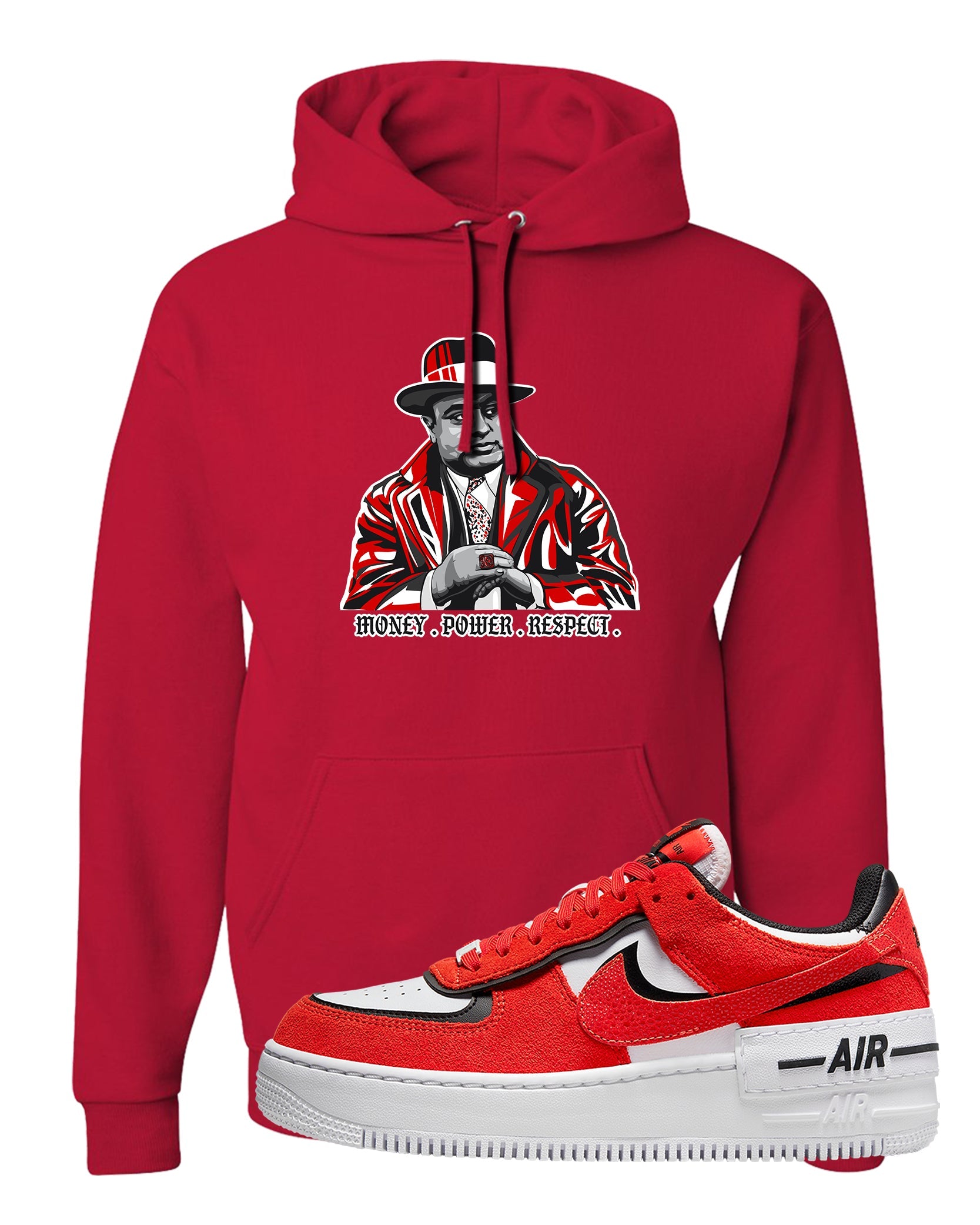 Shadow Chicago AF 1s Hoodie | Capone Illustration, Red