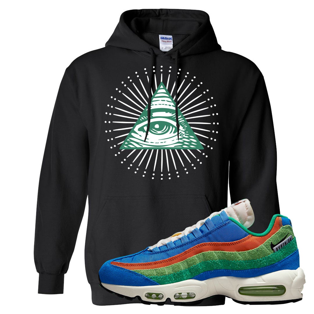 Light Blue Green AMRC 95s Hoodie | All Seeing Eye, Black