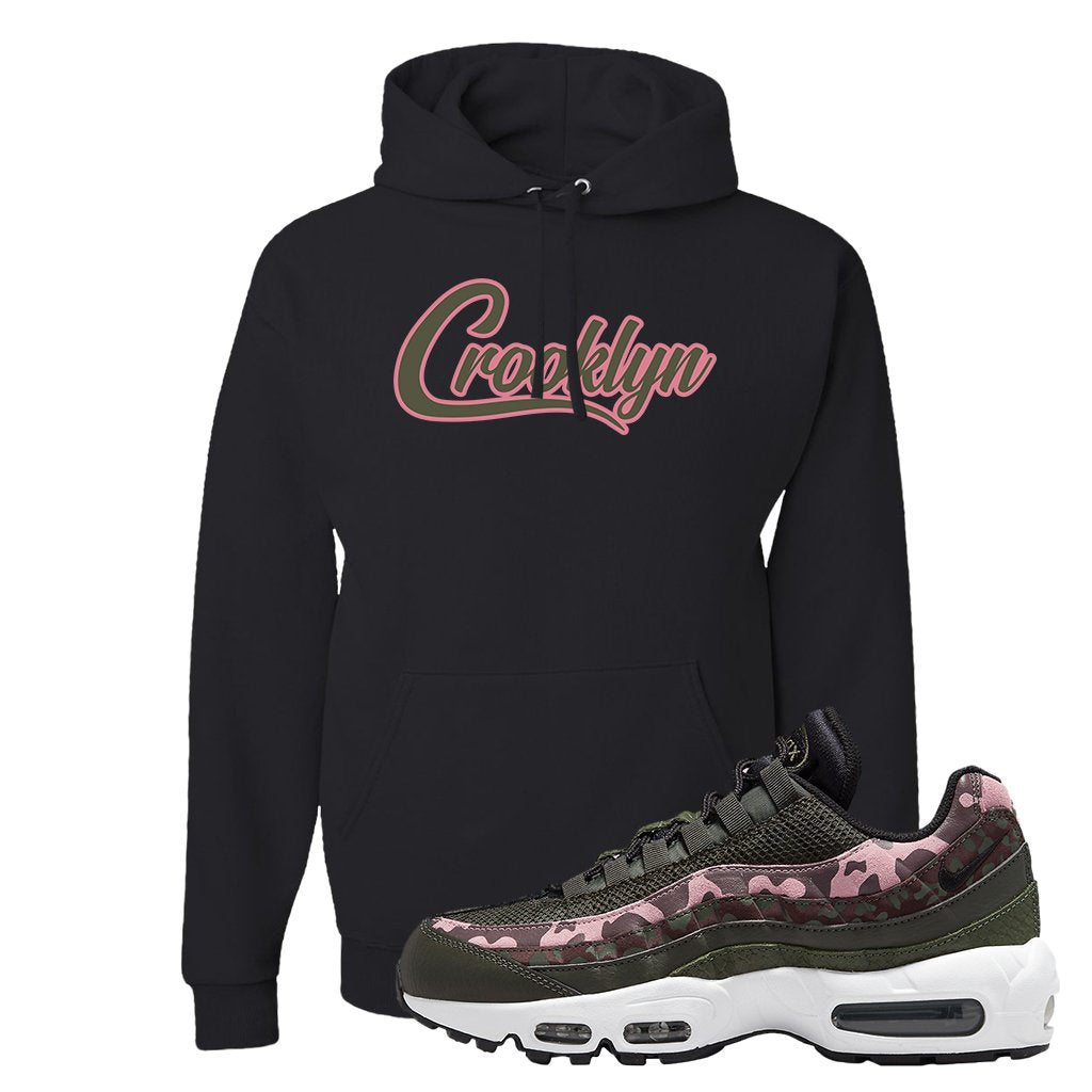 Olive Pink Camo 95s Hoodie | Crooklyn, Black