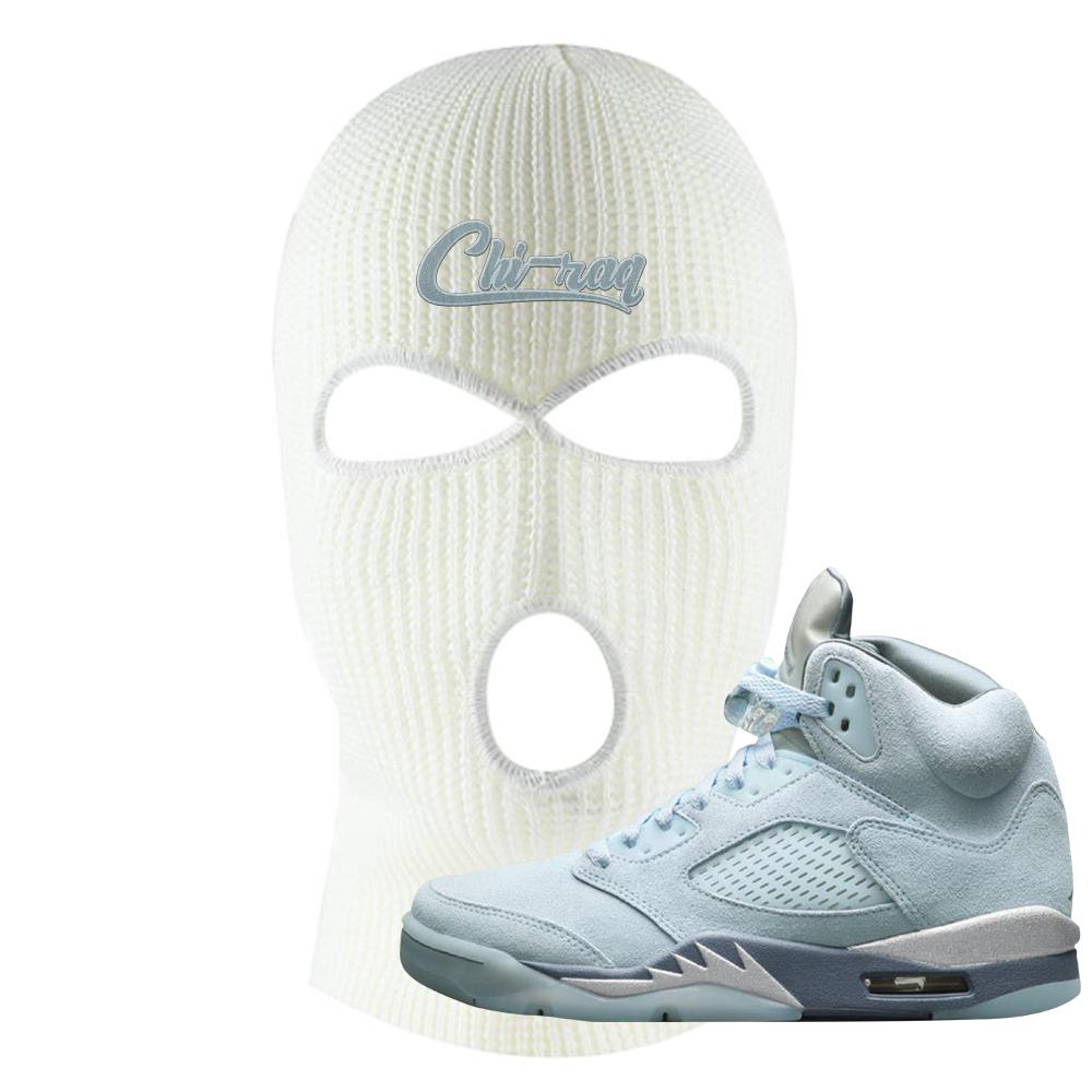 Blue Bird 5s Ski Mask | Chiraq, White