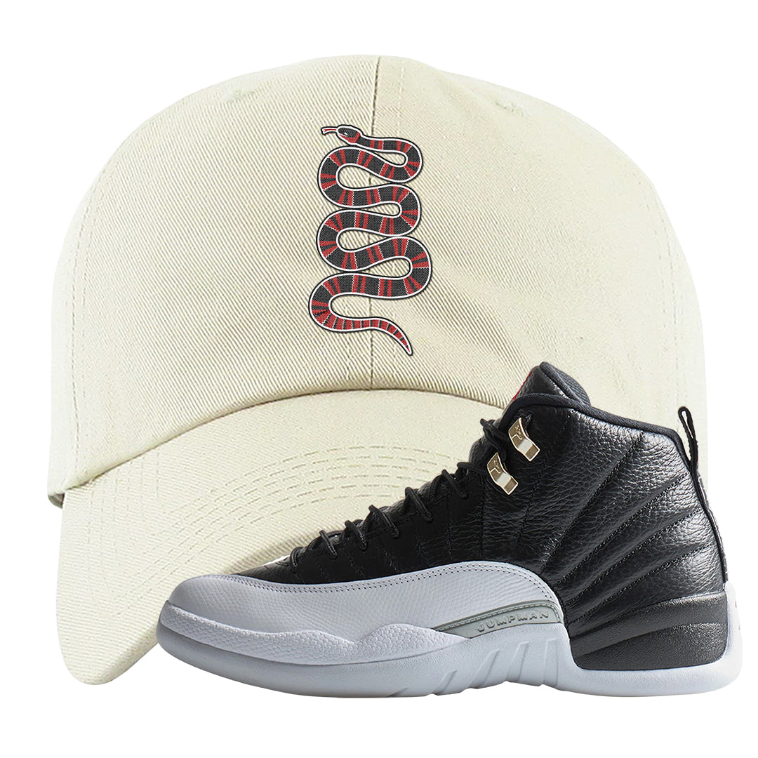 Playoff 12s Dad Hat | Coiled Snake, White