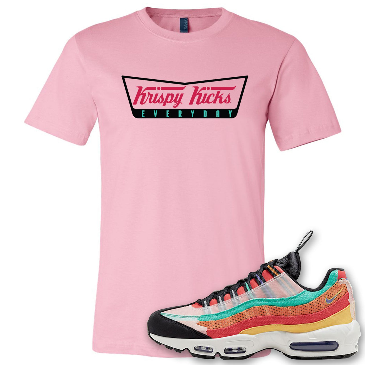 Air Max 95 Black History Month Sneaker Soft Pink T Shirt | Tees to match Nike Air Max 95 Black History Month Shoes | Krispy Kicks