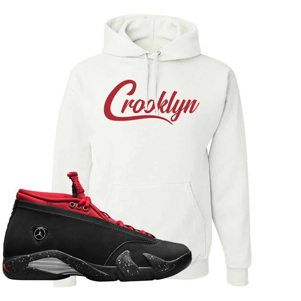 Red Lipstick Low 14s Hoodie | Crooklyn, White