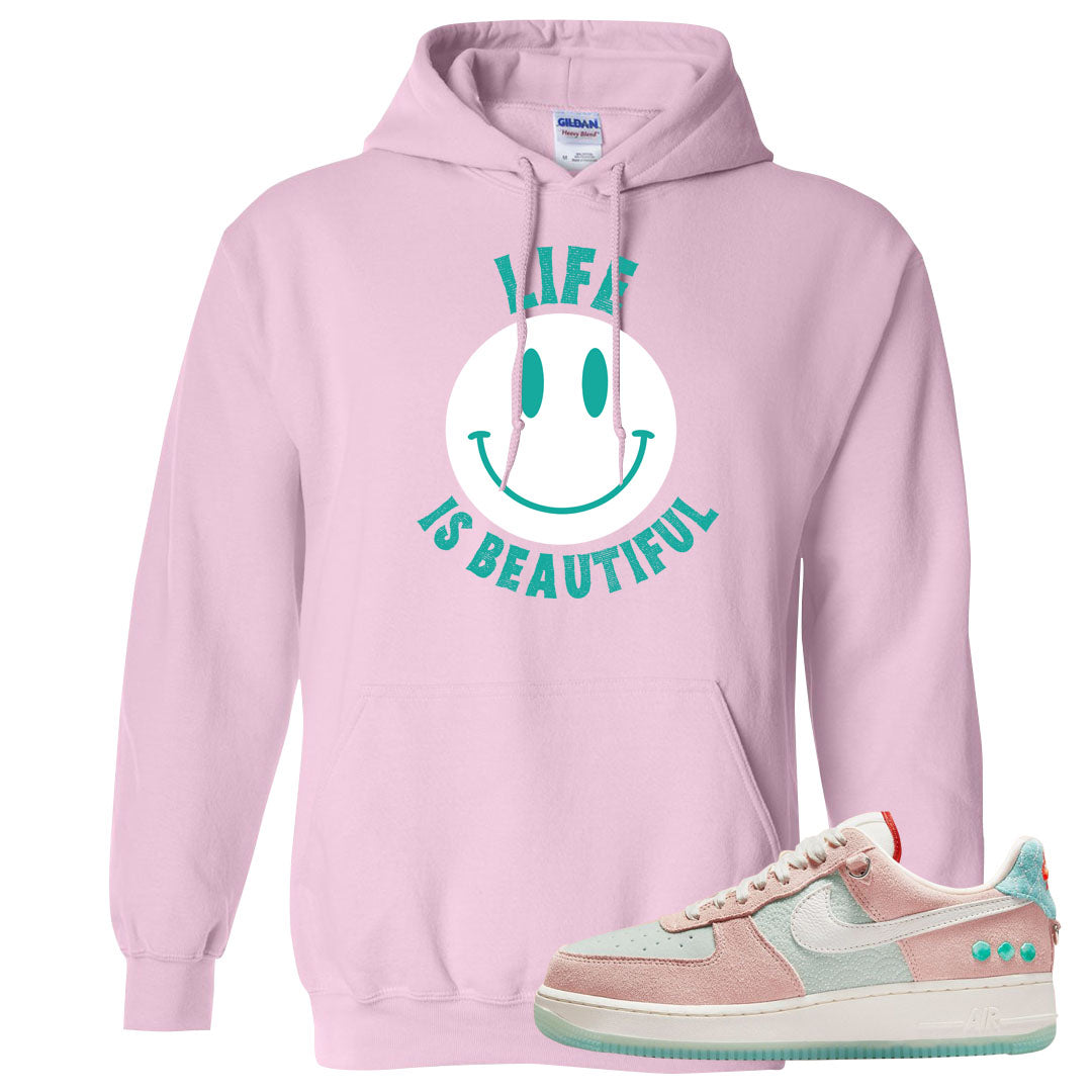 Shapeless AF 1s Hoodie | Smile Life Is Beautiful, Light Pink