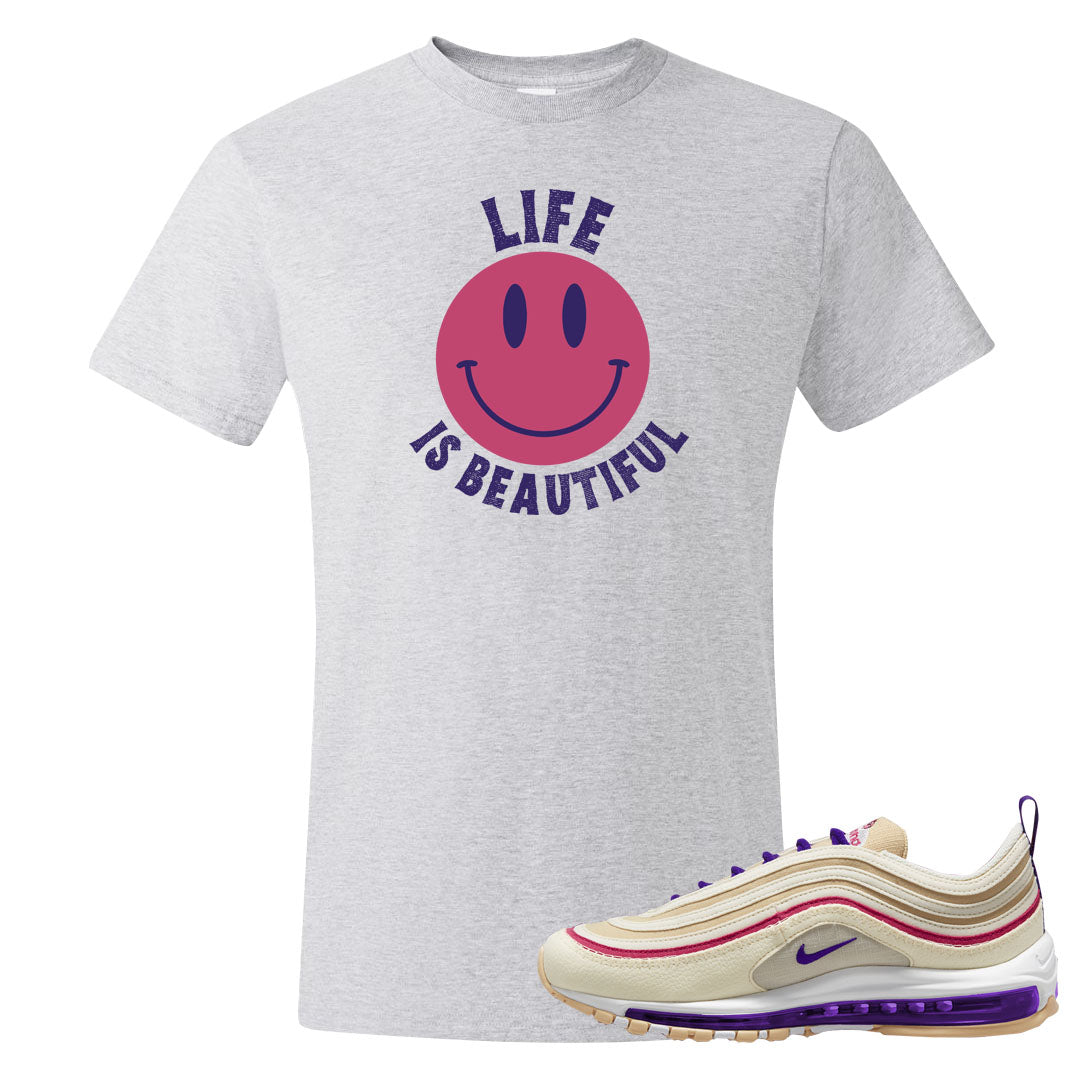 Sprung Sail 97s T Shirt | Smile Life Is Beautiful, Ash