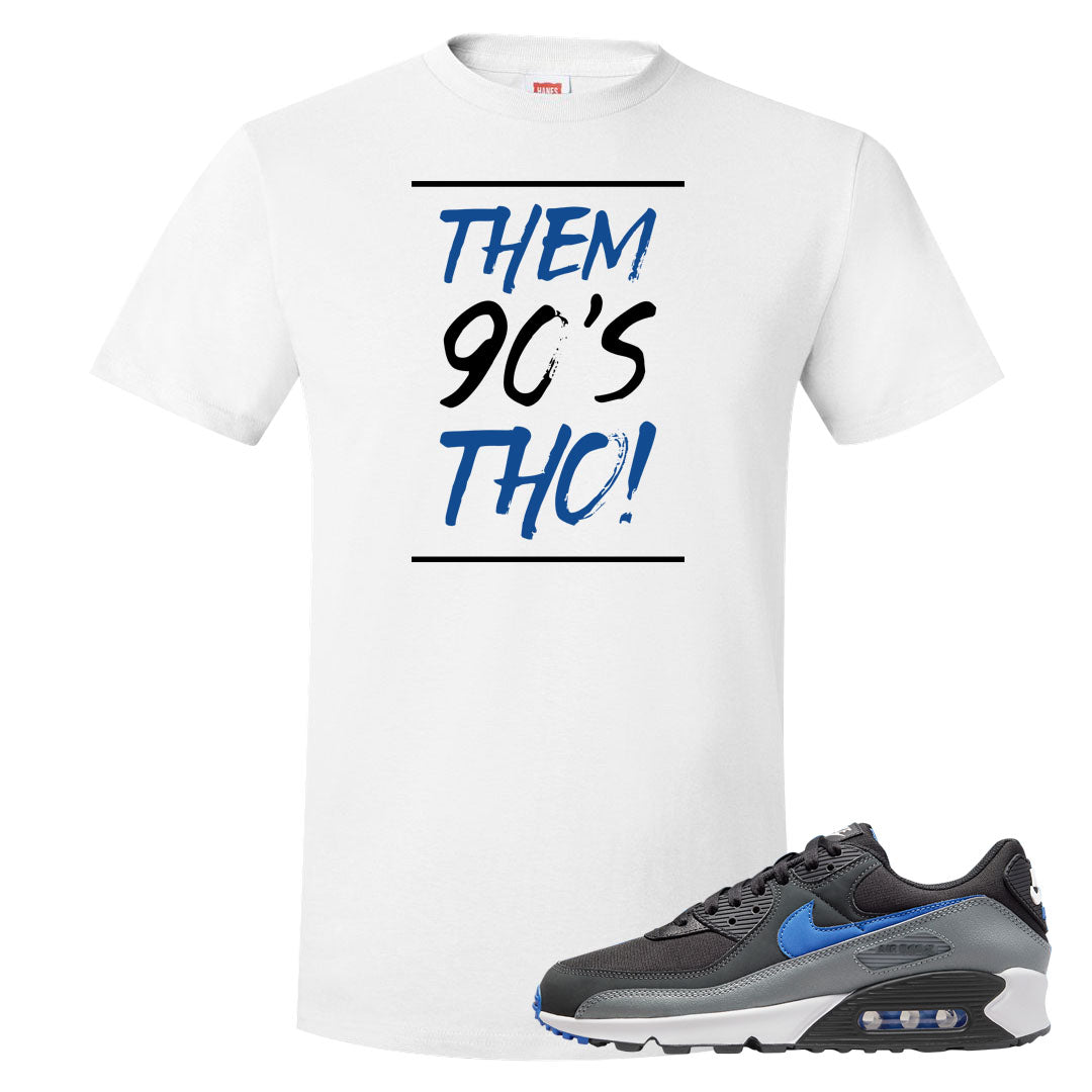 Grey Black Blue 90s T Shirt | Them 90's Tho, White