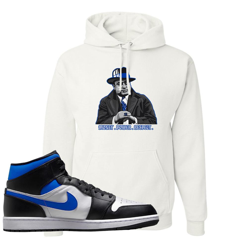 Air Jordan 1 Mid Royal Hoodie | Capone Illustration, White