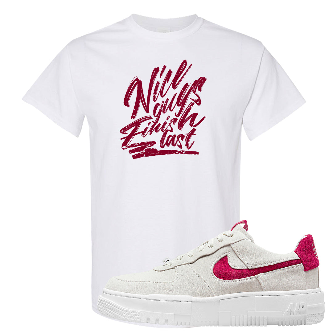 Mystic Hibiscus Pixel AF1s T Shirt | Nice Guys Finish Last, White