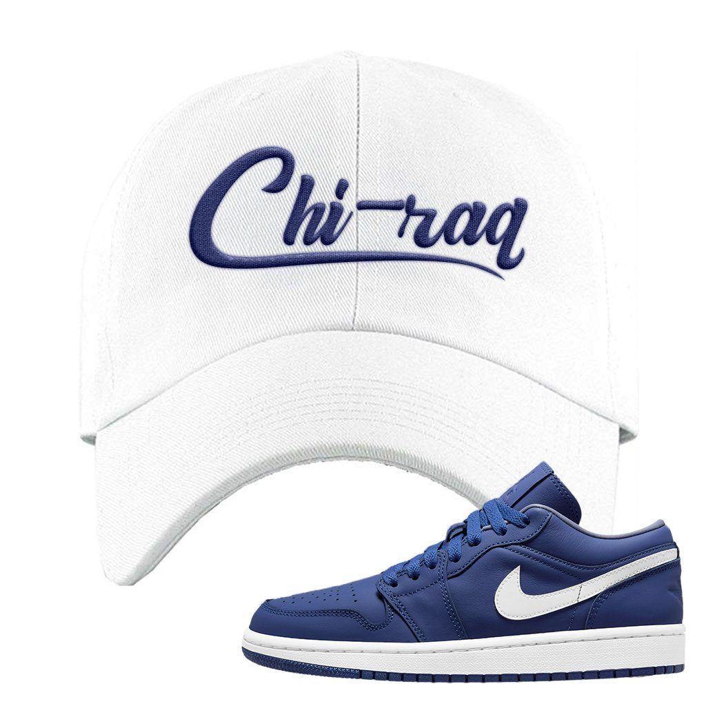 WMNS Dusty Blue Low 1s Dad Hat | Chiraq, White