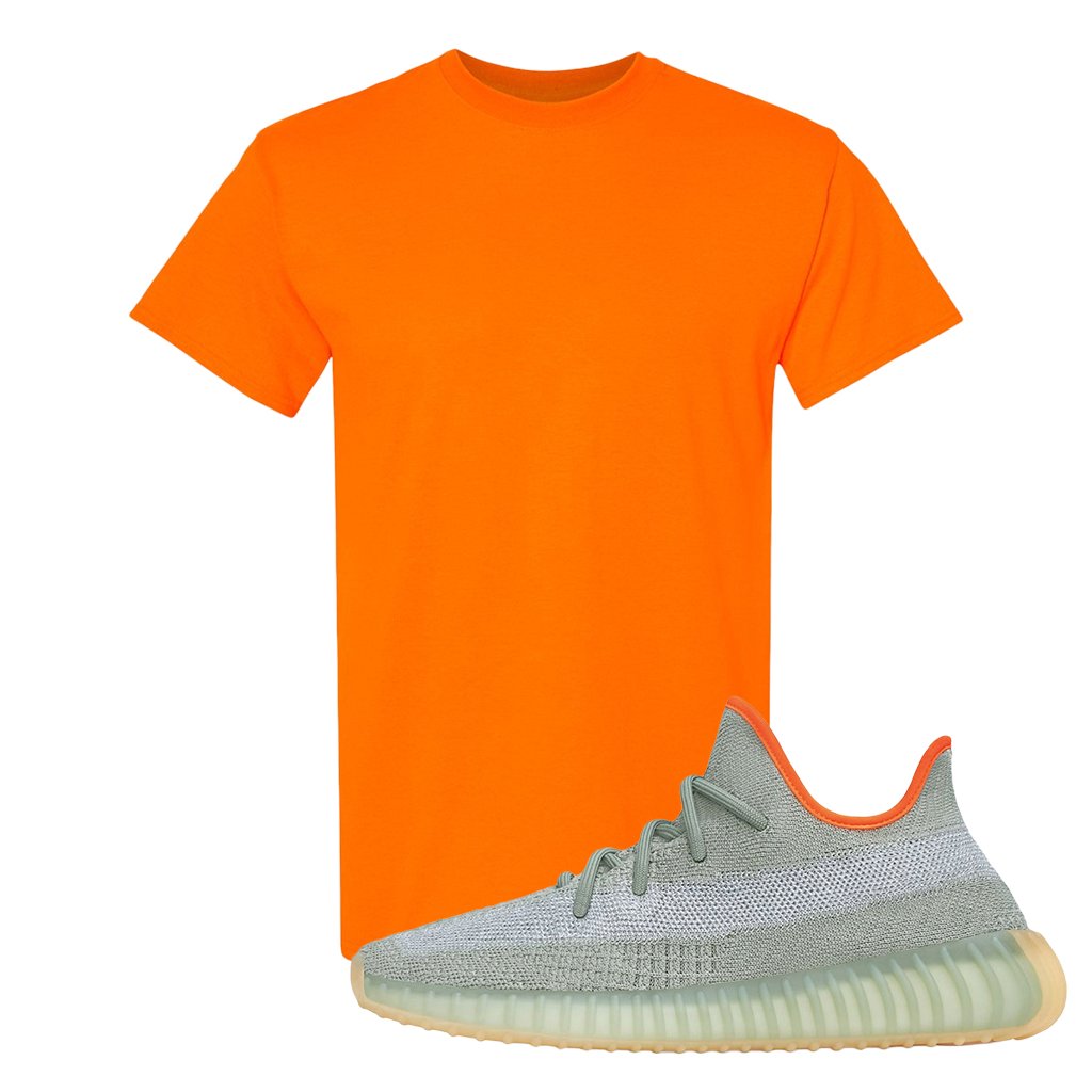 Yeezy 350 V2 Desert Sage Sneaker T Shirt |Safety Orange, Blank