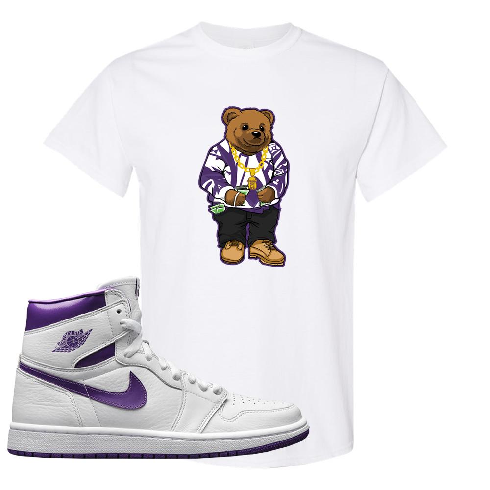 Air Jordan 1 Metallic Purple T Shirt | Sweater Bear, White