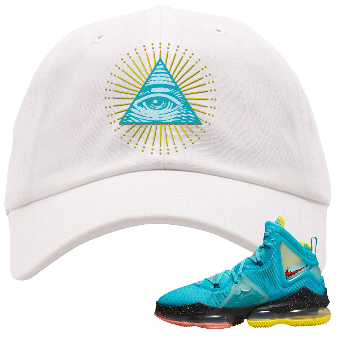 South Beach Christmas Bron 19s Dad Hat | All Seeing Eye, White