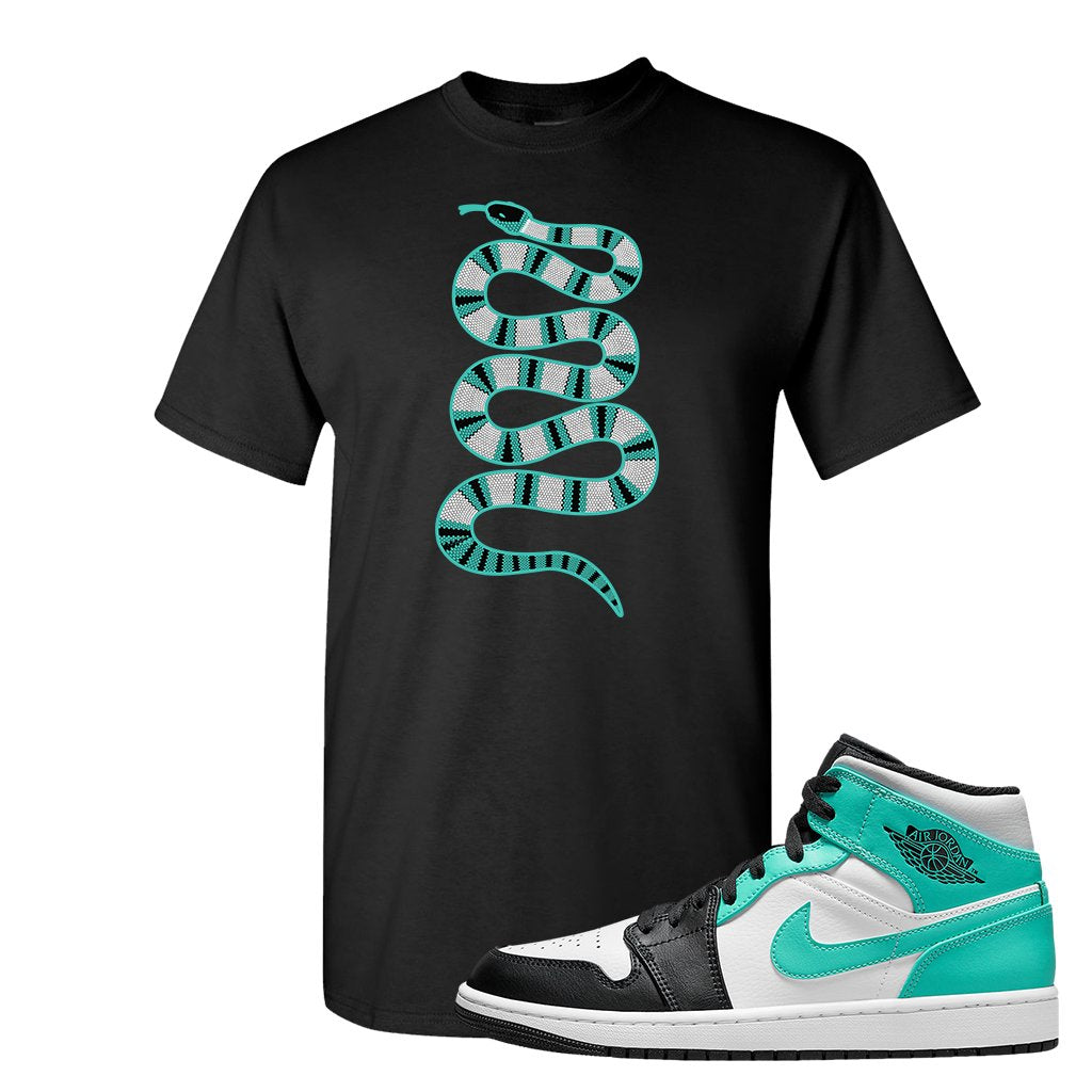 Air Jordan 1 Mid Tropical Twist T Shirt | Coiled Snake, Black